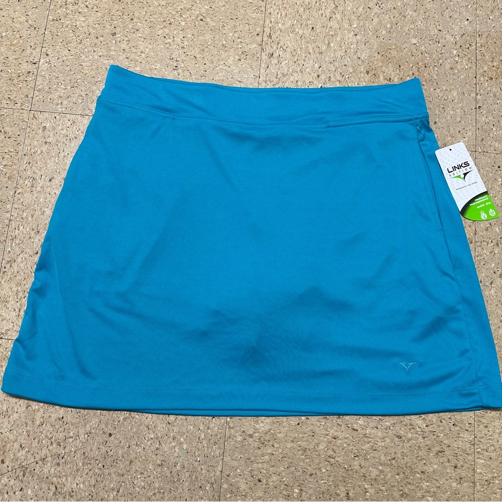 NWT Links Edition‎ Womens Blue Athletic Skort Skirt Shorts Pockets Golf Tennis L